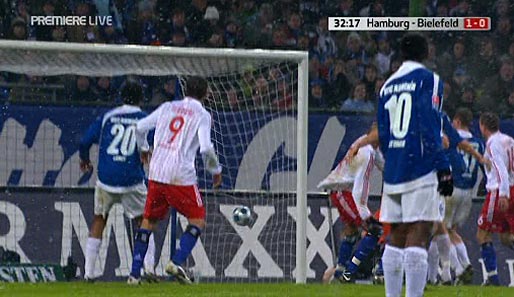 Und dann ist er drin, es steht 1:0 für den HSV