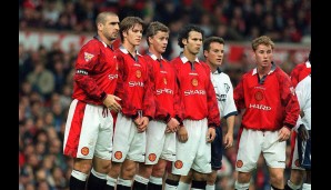 An der Seite von Klublegenden wie Eric Cantona, David Beckham, Ole Gunnar Solskjaer oder Ryan Giggs (v.l.n.r.) dominierte Butt mit United die Liga