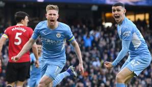 Kevin De Bruyne brachte City gegen United in Führung.