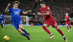 Nach einer halben Stunde führt Leicester City gegen den FC Liverpool mit 1:0.