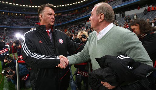 Louis van Gaal (l.) ist seit 2009 Trainer, Uli Hoeneß seit 2009 Präsident bei Bayern München