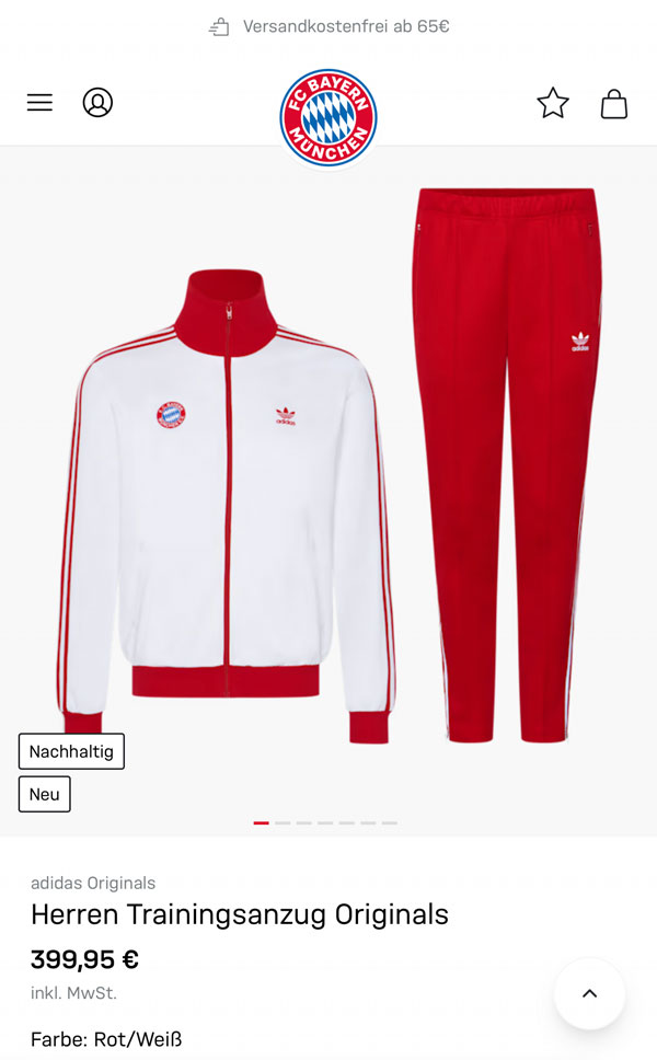 Bayern FC suit for demands retro crazy price jogging
