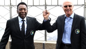 Pelé (l.) und Franz Beckenbauer 2015 in New York.