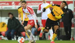 Am letzten Spieltag gegen den Karlsruher SC traf Ransford-Yeboah Königsdörffer beim 3:1 Sieg für Dynamo Dresden gleich zwei Mal.