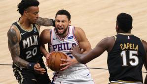 Na klar, Ben Simmons und das Playoff-Drama 2021. Der Unterschied heute? Harden fand Harris an der Dreierlinie, der in der Anfangsphase der Partie gegen Toronto den 5. Dreier der Sixers im 5. Versuch zur 15:2-Führung versenkte. Da meckerte niemand.