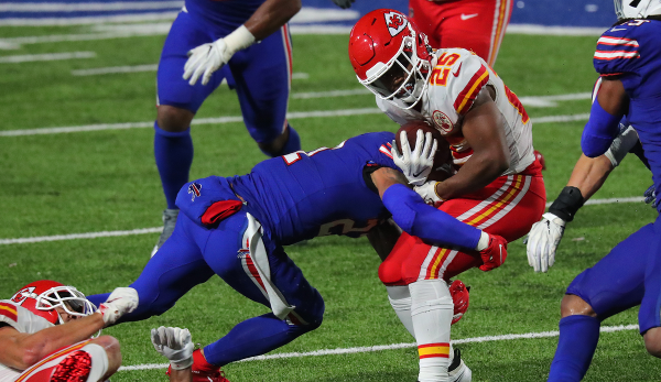 Chiefs running back Clyde Edwards-Helaire was the focus in the first duel Mahomes vs. Allen.